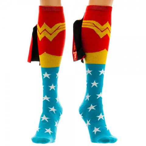 Wonder Woman Shiny Knee High Cape Socks