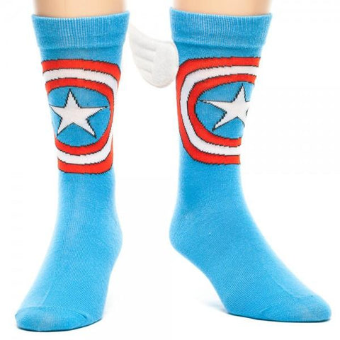 Captain America Crew Socks with Wings