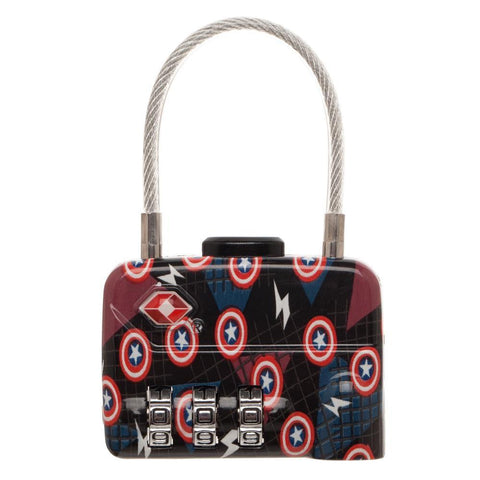 Captain America Logo Cable Luggage Lock for Suitcase