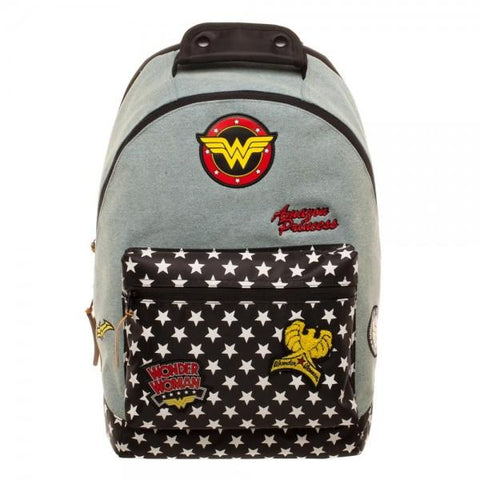 Wonder Woman Denim Backpack with Patches